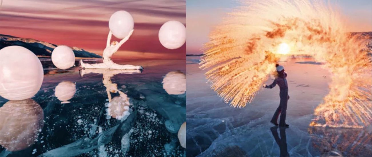 Photographer Shoots Fashion Images on Top of the World's Deepest Lake